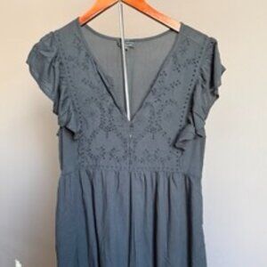 lucky brand linen black mini dress